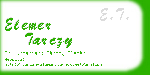 elemer tarczy business card