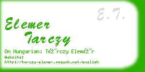 elemer tarczy business card